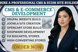 build drupal joomla website opencart shopware fix bigcartel fast converting stor