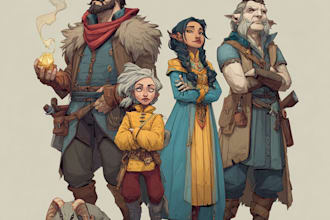 design custom dnd party portraits and group art