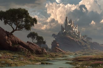 digitally paint fantasy landscape