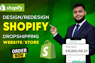 build shopify store design redesign, shopify website, shopify dropshipping store