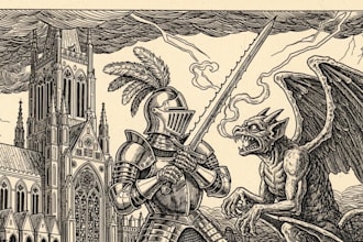 do dark art medieval woodcut , gothic  and etching illustration