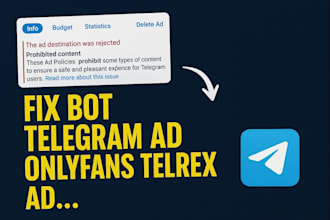 fix all telegram ads error guarante telegram ad, fix telegram ads approval