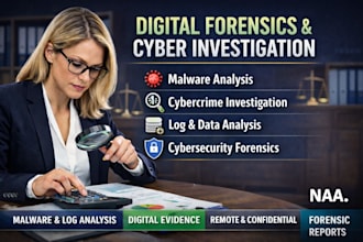 do digital forensics, cyber investigation, malware and log analysis