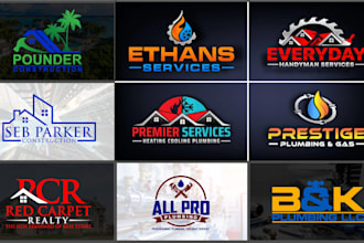 design plumbing cleaning hvac oil gas transport property logo