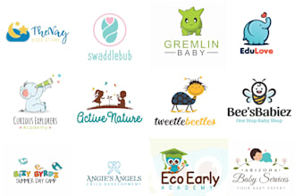 design professional preschool,mother care,childcare ,daycare , care logo for you