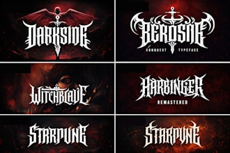create death metal font logo, metal band, black metal font