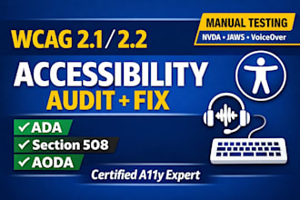 do accessibility audit, testing and remediation wcag, ada