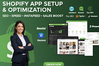 setup shopify mintt instafeed booster tiny seo tapital ai hextom sherpas website