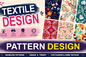 create textile design and pattern design for fashion brands