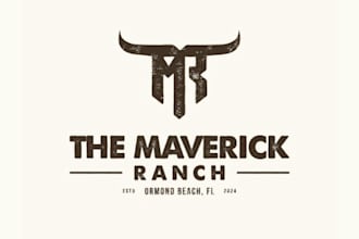 do a western, cattle brand style logo for your farm and ranch
