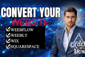 build, clone or convert wix, weebly, webflow, squarespace to wordpress website