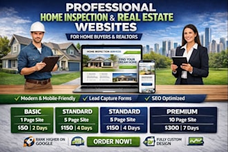 design a professional home inspection and real estate website for home buyers