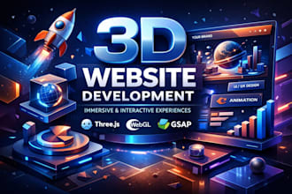 design an interactive 3d landing page or website