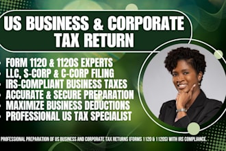 prepare your US business tax return form 1120 or 1120s