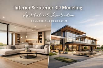 do interior, exterior architectural 3d modeling and commercial rendering