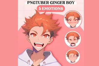 do a custom png vtuber avatar and 2d anime vtuber model for streaming