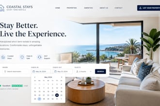 short term rental website, property management website, vacation rental website
