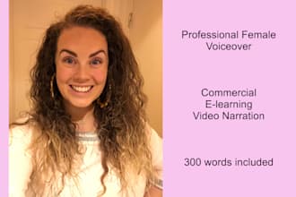 record a professional female voice over in danish, englishand german