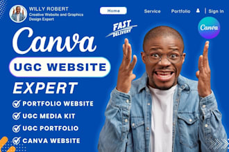 ugc portfolio canva website design canva template design canva portfolio website