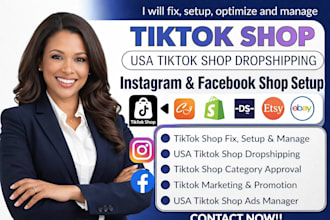 fix tiktok fb instagram shop setup tiktok shopify dropshipping marketing shop