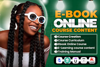 create ebook online course, ebook writing, course creation and book formatting