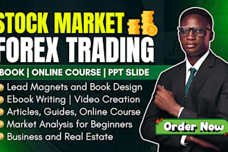 ghostwrite stock market ebook, online course, forex trading, crypto, lead magnet
