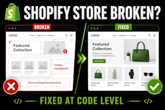 fix shopify bugs, errors, and customize your store