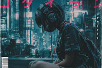 design a anime album cover and music cover artwork