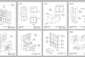 create detailed shop drawings for custom furniture,cabinets