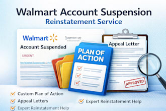 write appeal for  suspended walmart seller account