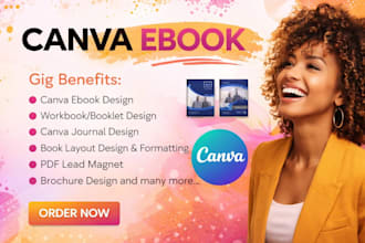 canva ebook design, canva workbook, worksheet, planner, journal, canva cookbook