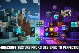design professional minecraft texture packs for your server