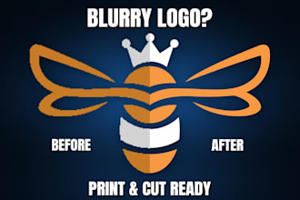 manually redraw and vectorize your logo for print and vinyl cutting