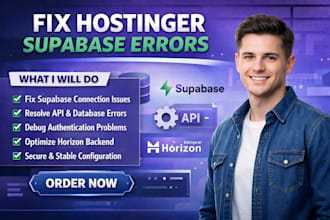 fix hostinger supabase error on hostinger horizon app database and API issues