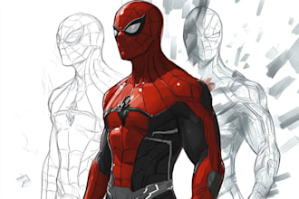 draw a superhero comic and superhero character for comics