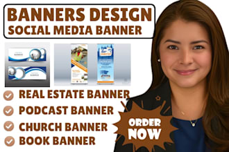 design professional book banner podcast church banner facebook youtube banner