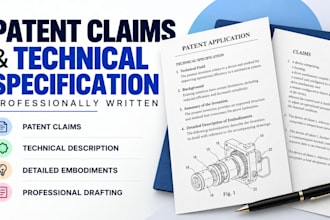 write patent claims and technical specification professionally