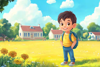 illustrate a childrens book series with magical art