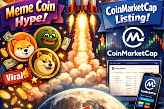 launch, market your crypto token with listings, meme coin, coinmarketcap listing
