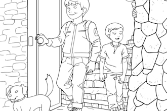 draw digital coloring illustrations for kids and adults
