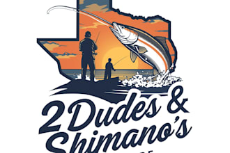 design unique fishing logo for your business or merch