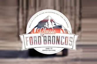 design outdoor mountain logo for classic ford broncos