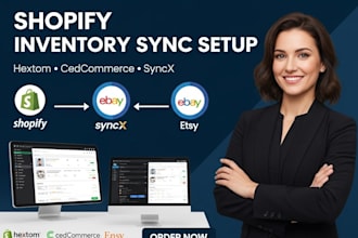 setup shopify inventory hextom cedcommerce syncx ebay etsy integration website