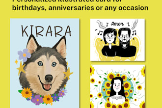 design a personalized illustrated card