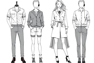 design fashion apparel flat sketch illustration
