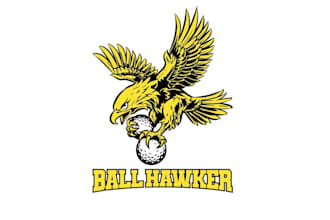 design ball hawkers attract lost golf balls logo