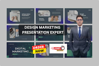design a professional marketing presentation or powerpoint slides