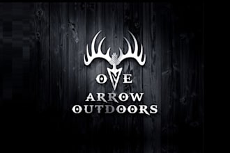 design arrow outdoors hunting brand logo with t shirt brand
