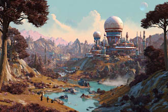 fantasy landscapes, illustration, environment, digital