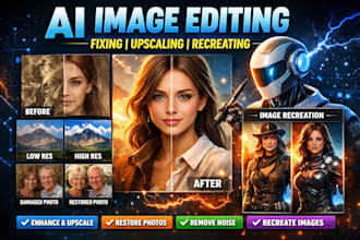do ai image editing, fixing, upscaling, and recreating